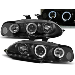 Paire de feux phares Honda Civic 91-95 4 portes angel eyes noir
