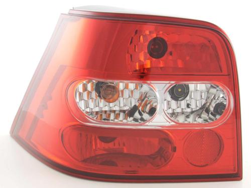 Paire de feux arrière VW Golf 4 1998 a 2002 Rouge Chrome