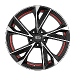 Jante Mam RS6 16x7 ET38 5/100 Black Front Polish Red Inside