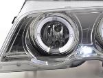 Paire de feux phares Angel Eyes BMW serie 3 Berline E46 1998-2001 Chrome