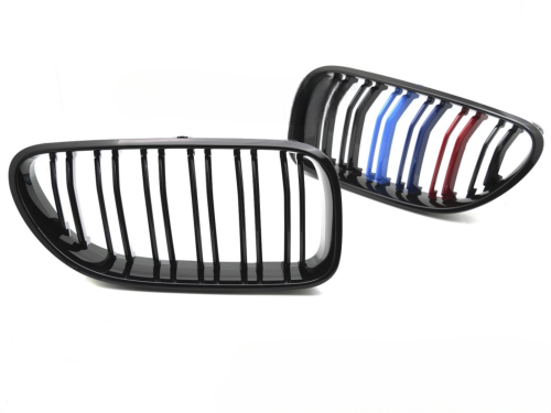 Grille de calandre avant BMW Serie 6 F12 / F13 de 2011 a 2018 Noir brillant + Tricolore