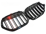 Grille de calandre avant BMW X1 F48 LCI de 2020 a 2022 noir brillant + Tricolore
