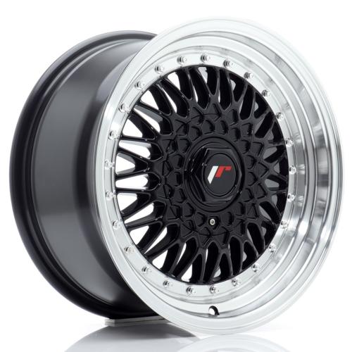 Jante JR Wheels JR9 16x8 ET25 Blank Glossy Black w/Machined Lip