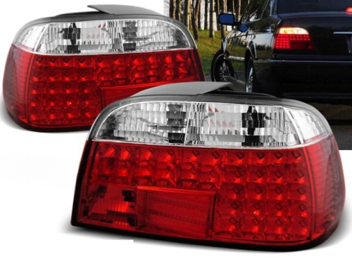 Paire de feux arriere BMW serie 7 E38 de 1994 a 2001 LED rouge et blanc