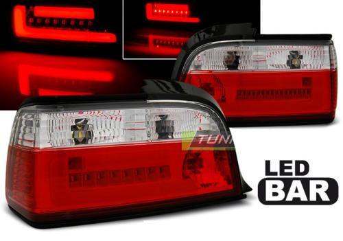 Paire de feux arriere BMW serie 3 E36 coupe cab de 12/1990 a 08/1999 LED BAR rouge et blanc