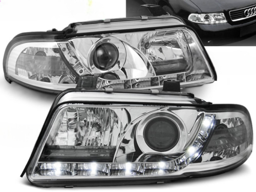 Paire de feux phares Audi A4 B5 de 1999 a 2000 Daylight led chrome