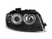 Paire de feux phares Audi A3 8P 03-08 angel eyes noir