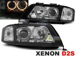 Paire de feux phares avant Audi A6 01-04 angel eyes xenon noir