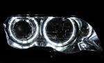 Paire de phares BMW serie 3 E46 Berline de 1998 a 2001 angel eyes led chrome