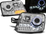 Paire de feux phares Fiat Panda 03-08 Daylight led chrome cligno led