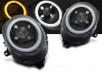 Paire de feux phares Mini Cooper F55-F56-F57 de 2014 a 2017 - FULL LED DRL Noir