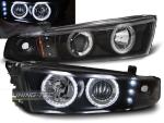 Paire de feux phares Mitsubishi Galant Angel eyes CCFL 96-06 noir