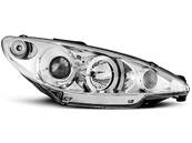 Paire de feux phares Peugeot 206 98-02 Angel eyes chrome