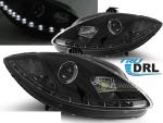 Paire de feux phares Seat Leon / Altea 09-13 Daylight DRL led noir