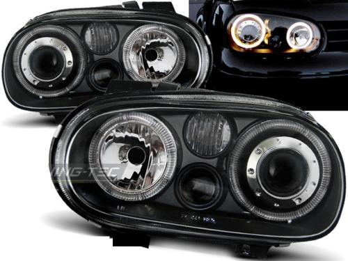 Paire de feux phares VW Golf 4 97-03 angel eyes noir