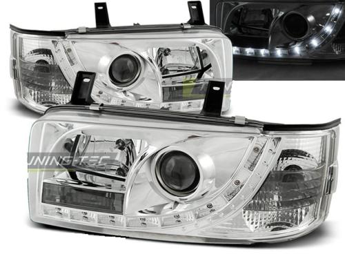 Paire de feux phares VW T4 Transporter 90-03 Daylight led chrome