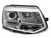 Paire de feux phares VW T5 10-15 U-Type DRL led chrome