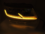 Paire de feux phares VW T5.1 de 2010 a 2015 FULL LED TRU DRL DYN Noir