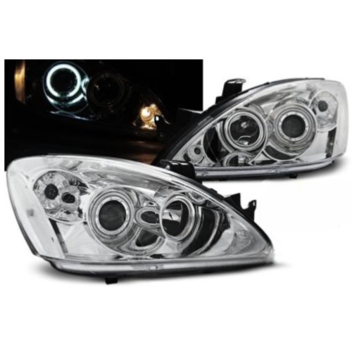 Paire de feux phares Mitsubishi Lancer 7 04-07 angel eyes CCFL chrome