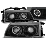 Paire de feux phares Honda CRX 90-92 Angel eyes noir