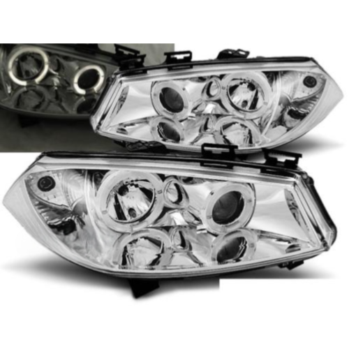 Paire de feux phares Renault Megane 02-05 angel eyes chrome