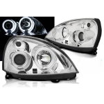 Paire de feux phares Renault Clio 2 01-05 angel eyes CCFL chrome