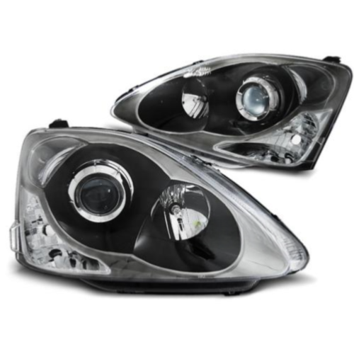 Paire de feux phares Honda Civic 01-06 hatchback design noir