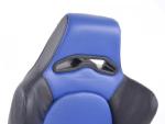 Paire de siege baquet Edition 1 Bleu Noir Simili cuir inclinable rabattable