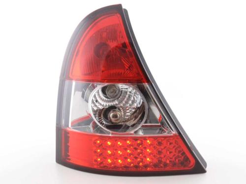 Paire de feux arrière Renault Clio B 2001 a 2004 Rouge Chrome Led