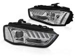 Paire feux Phares avant Audi A4 B8 2011 a 2015 Chrome - Halogene