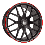 Jante Mam GT1 18x8 ET45 5/100 Matt Black Lip Red