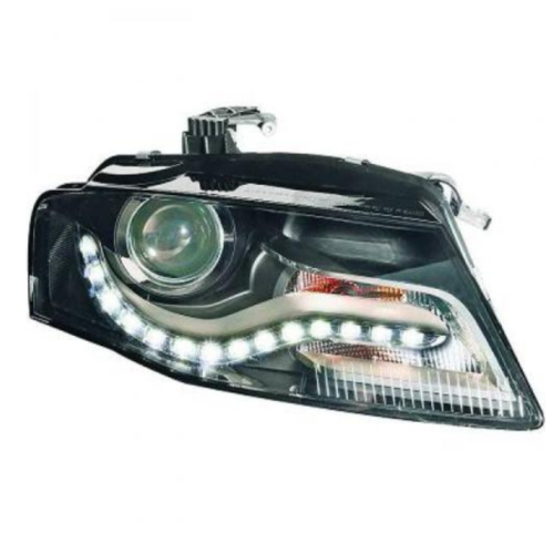 Paire Feux Phares avant Audi A4 B8 2007 a 2011 Noir Halogene