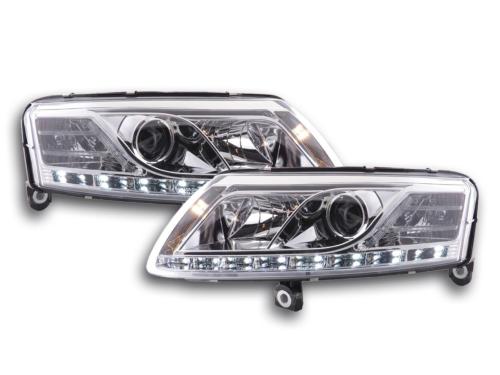 Paire de feux phares Audi A6 4F 2004-2008 Daylight Led Chrome