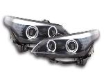 Paire de feux phares Xenon Angel Eyes Led BMW Serie 5 E60/E61 de 03 a 04 Noir