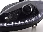 Paire de feux phares Daylight Led Seat Leon 1P 09-13 Noir