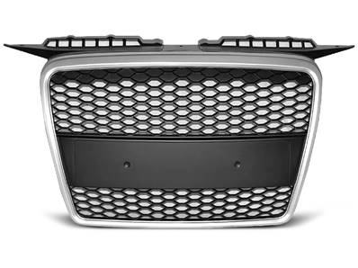 Calandre pour Audi A3 8P de 06/2005 a 03/2008 look Sport Argent et Noir