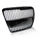 Calandre Avant pour Audi A6 C6 Look Sport de 04/2004 a 2008 Noir brillant