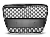 Grille de calandre pour Audi A6 C6 de 04/2004 a 2008 look Sport Chrome et noir