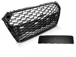 Calandre Avant pour Audi A4 B9 de 2015 a 2019 Look Sport Noir brillant