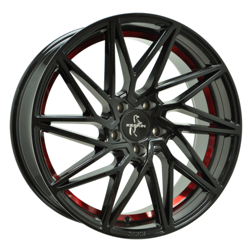 Jante Keskin KT20 20x8.5 ET45 5/112 BLACK PAINTED RED INSIDE