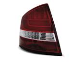 Paire de feux arriere Skoda Octavia 2 berline 04-12 led Bar rouge chrome