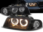 Paire de feux phares Audi A4 B5 de 1994 a 1998 angel eyes noir