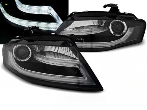 Paire de feux phares Audi A4 B8 de 2008 a 2011 DRL led noir