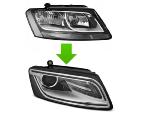 Paire de feux phares Audi Q5 de 2012 a 2017 Daylight led DRL chrome