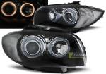 Paire de feux phares BMW serie 1 E81/E87 04/11 Angel eyes noir