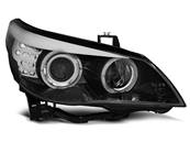 Paire de feux phares BMW Serie 5 E60 de 2003 a 2007 angel eyes noir + Cligno led
