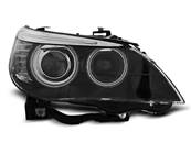 Paire de feux phares BMW serie 5 E60 / E61 de 2003 a 2004 xenon angel eyes CCFL noir