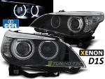 Paire de feux phares BMW serie 5 E60 / E61 05-07 xenon angel eyes CCFL noir