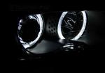 Paire de phares BMW serie 3 E46 Coupe Cabrio 99-03 angel eyes led noir