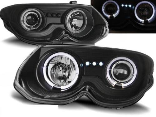 Paire de feux phares Chrysler 300M 99-04 angel eyes noir